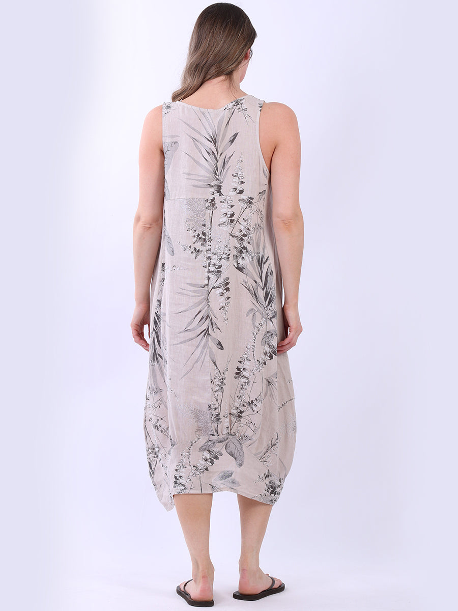 Paisley Print Sleeveless Linen Sundress