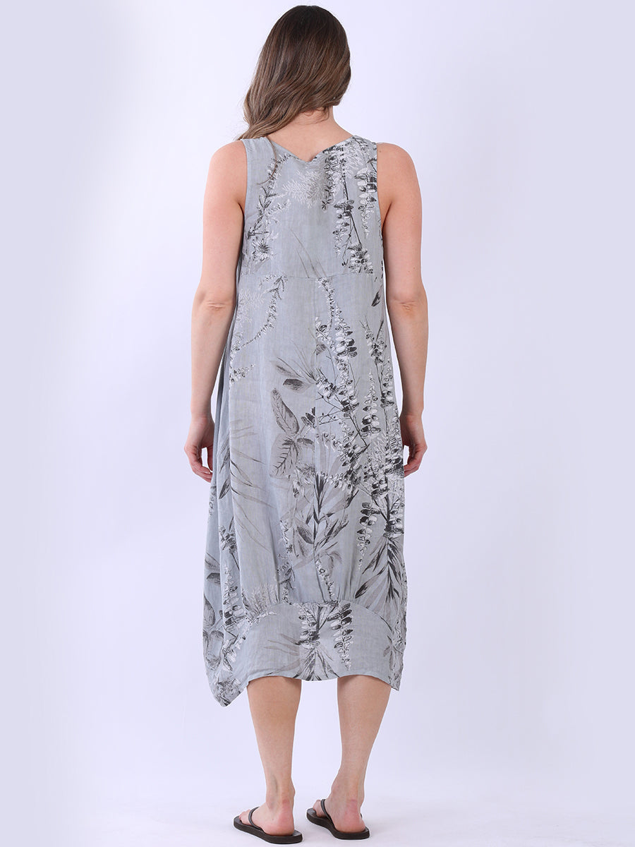 Paisley Print Sleeveless Linen Sundress