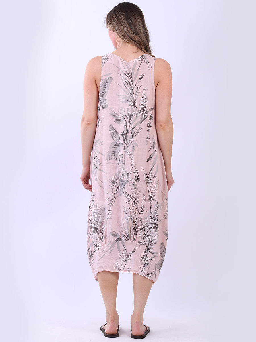 Paisley Print Sleeveless Linen Sundress