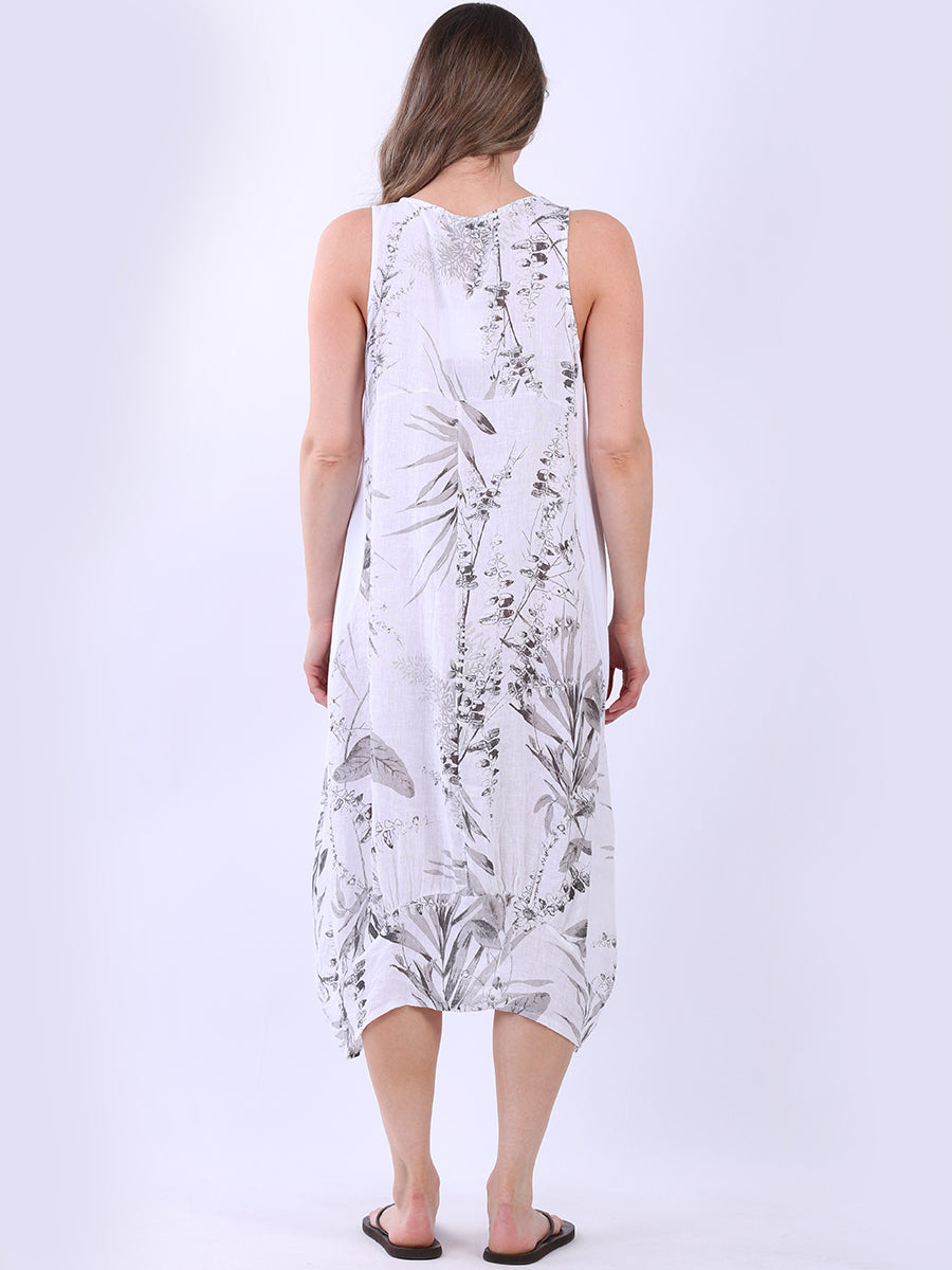 Paisley Print Sleeveless Linen Sundress