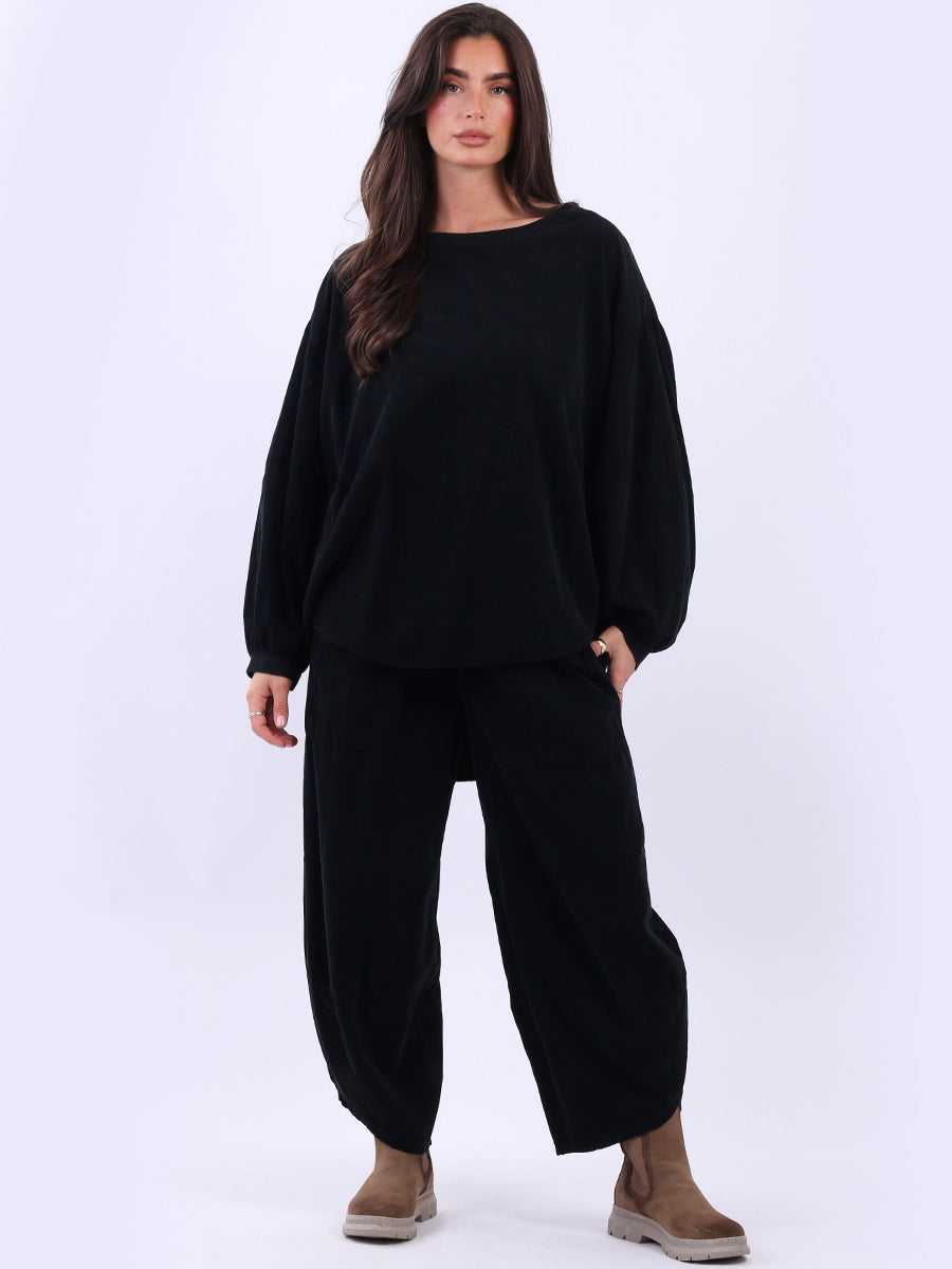 Cotton Corduroy Baggy Batwing Top