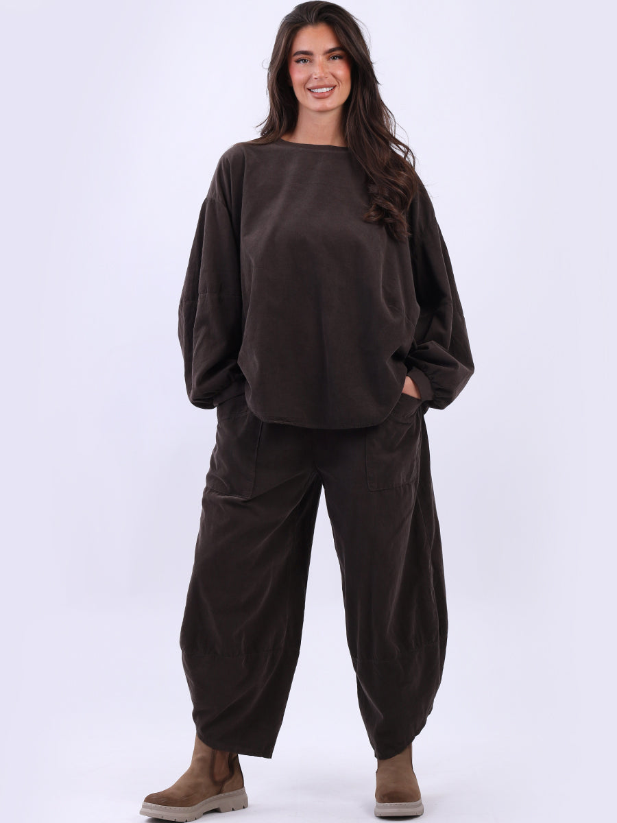 Cotton Corduroy Baggy Batwing Top