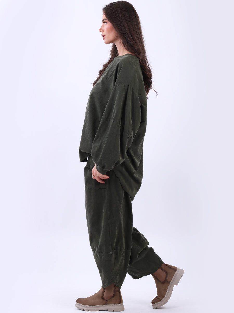 Cotton Corduroy Baggy Batwing Top