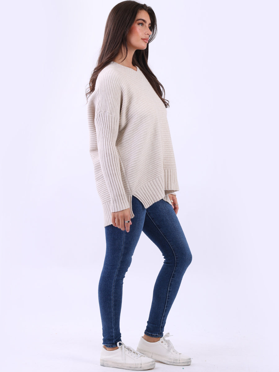 Women Baggy Knitted Plain Jumper