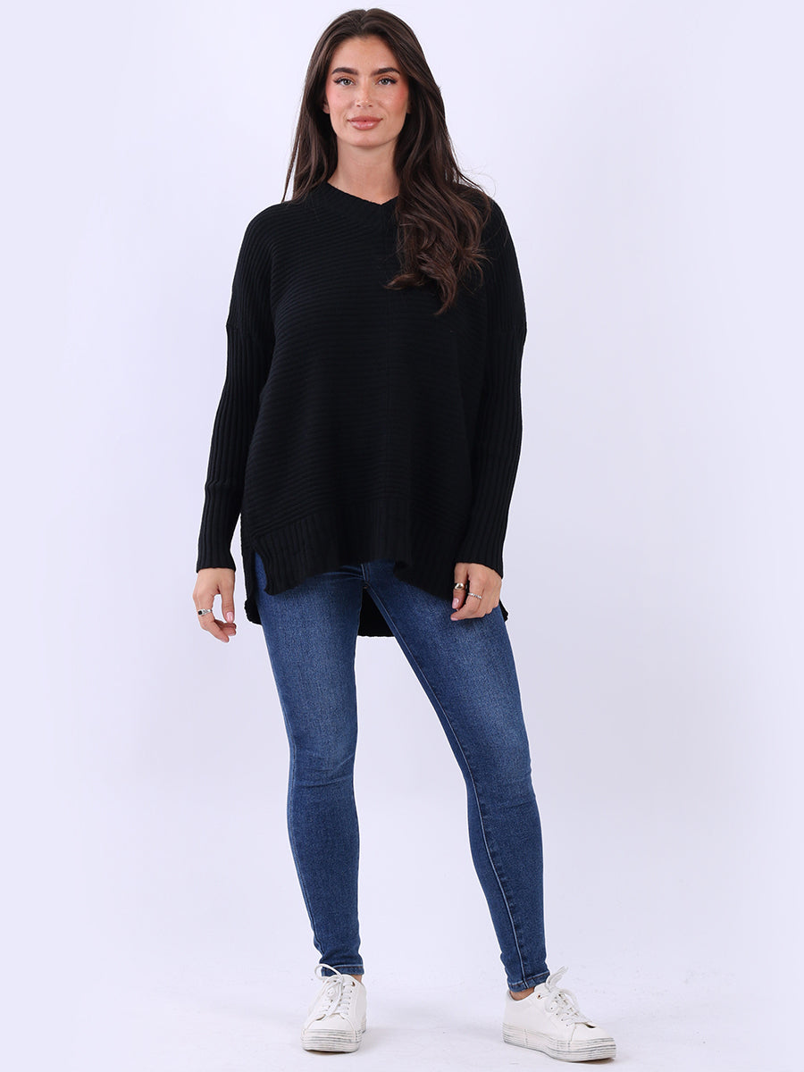 Women Baggy Knitted Plain Jumper