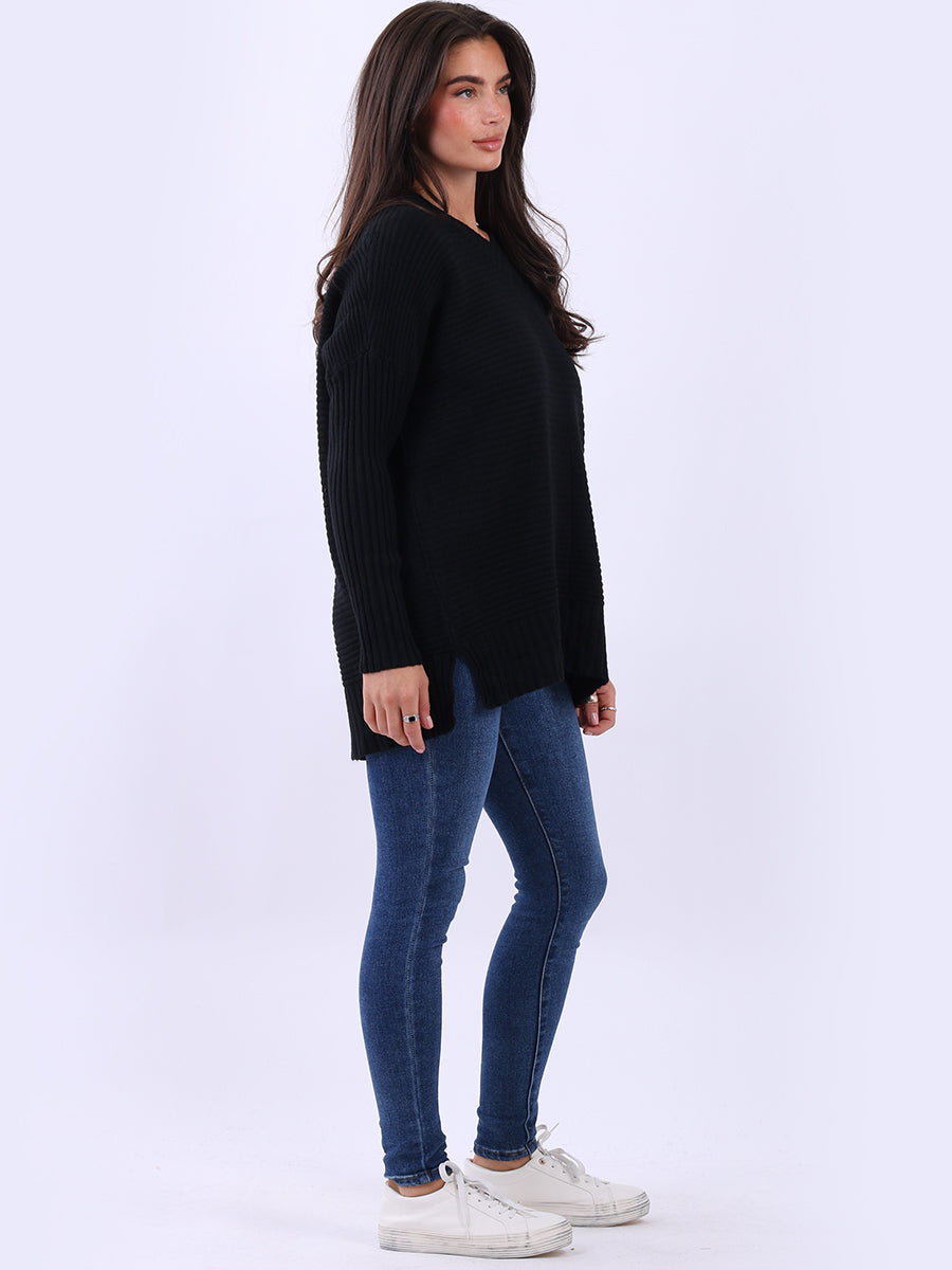 Women Baggy Knitted Plain Jumper