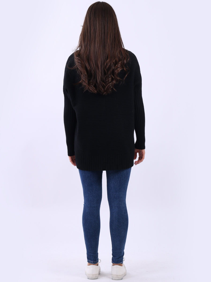 Women Baggy Knitted Plain Jumper