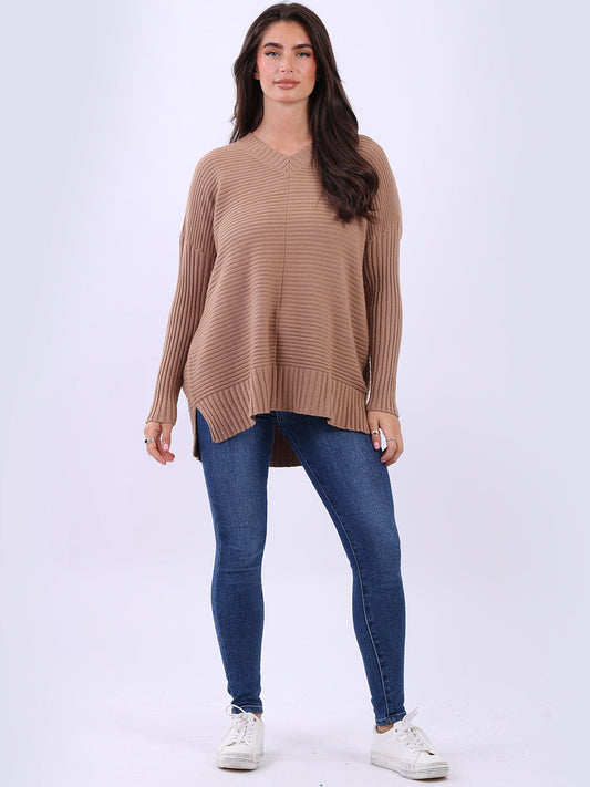 Women Baggy Knitted Plain Jumper