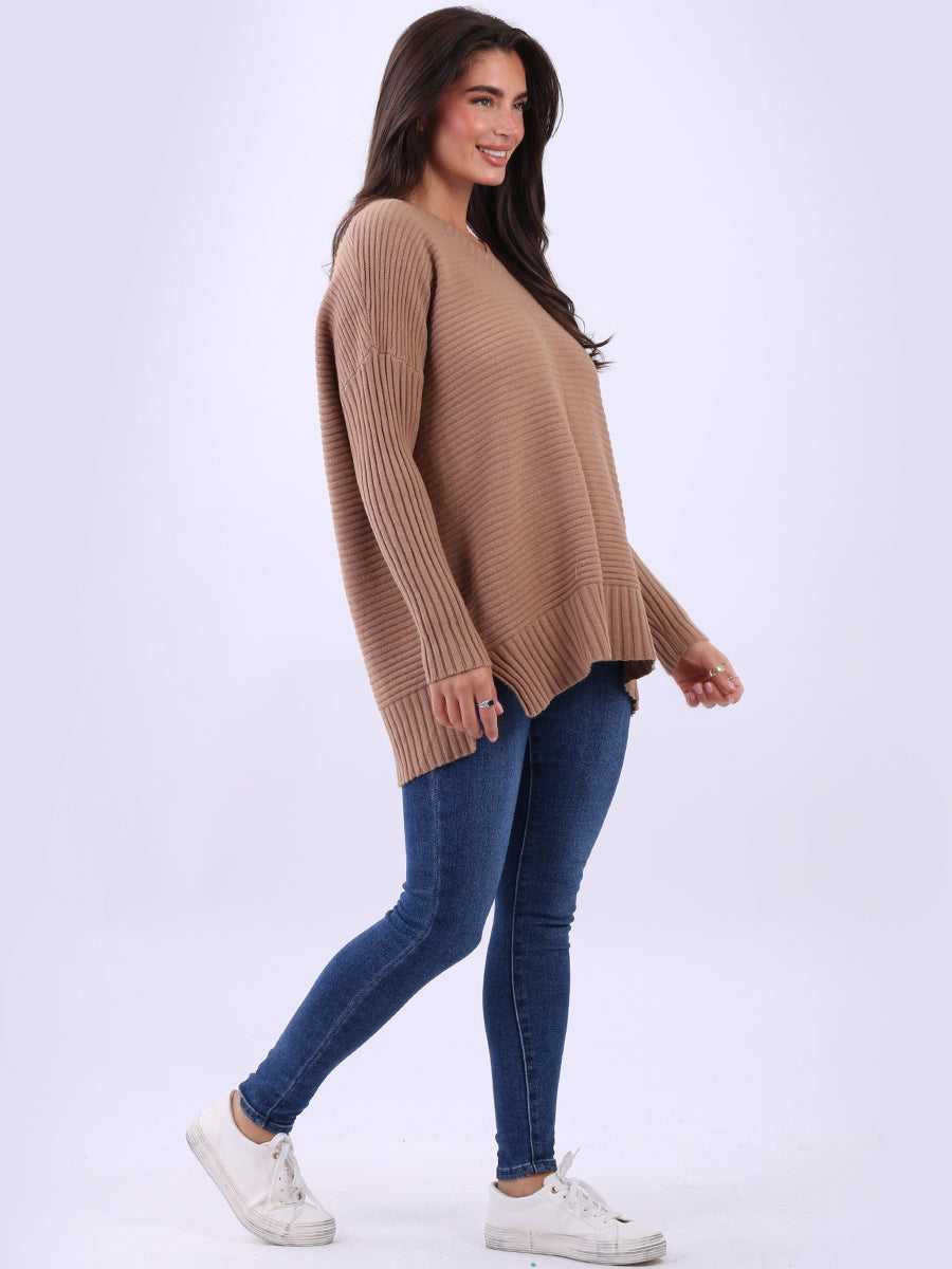 Women Baggy Knitted Plain Jumper