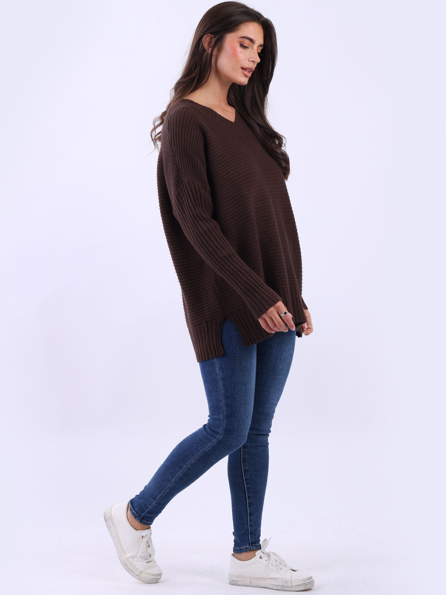 Women Baggy Knitted Plain Jumper