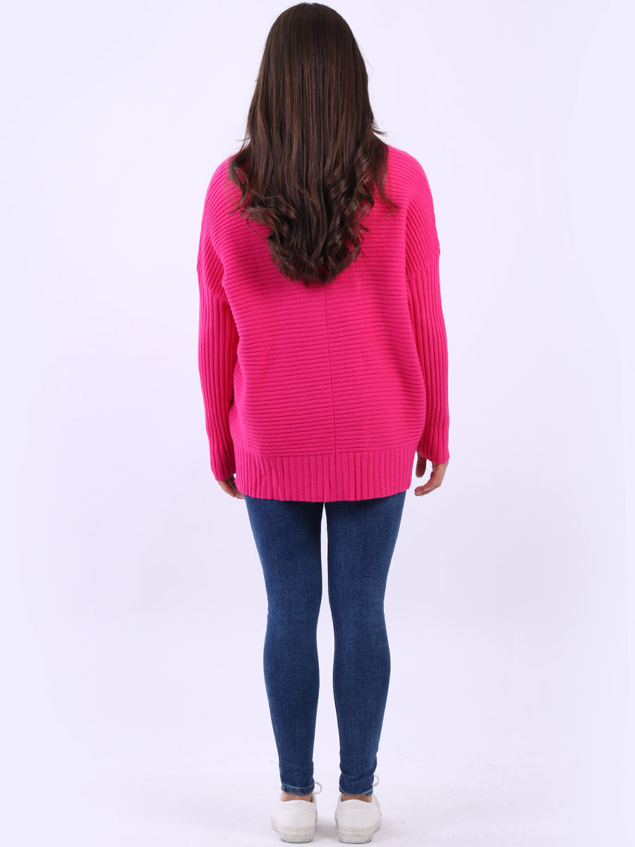 Women Baggy Knitted Plain Jumper