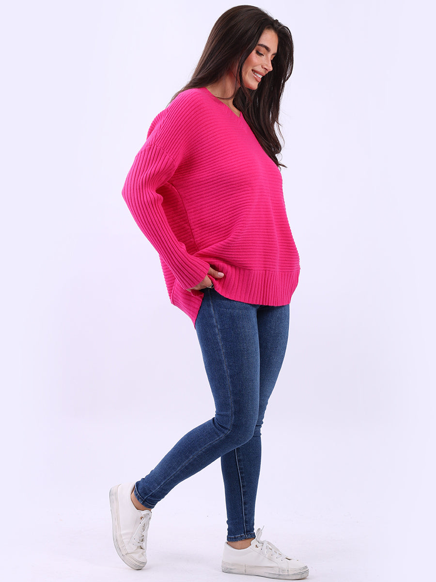 Women Baggy Knitted Plain Jumper