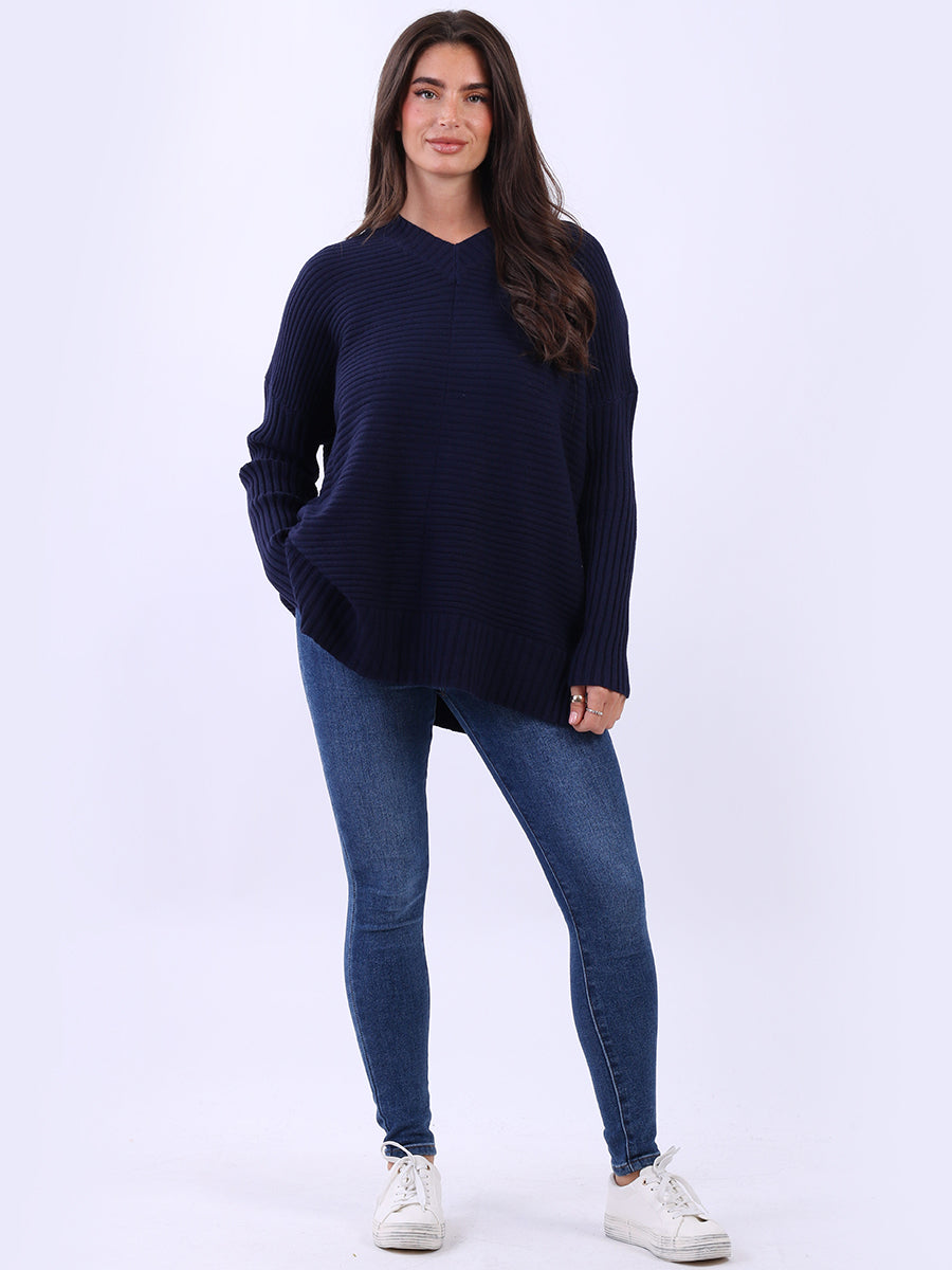 Women Baggy Knitted Plain Jumper