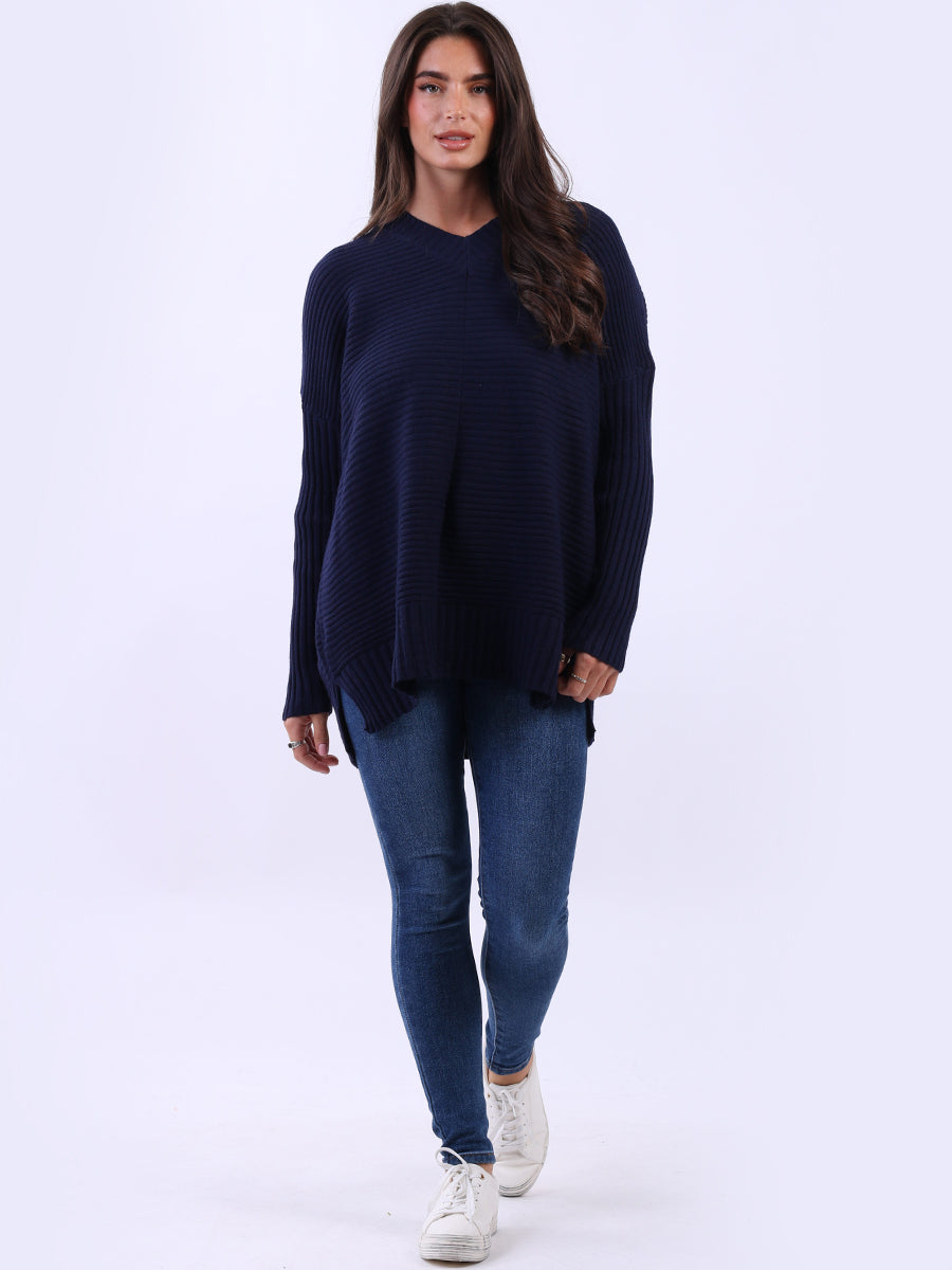 Women Baggy Knitted Plain Jumper