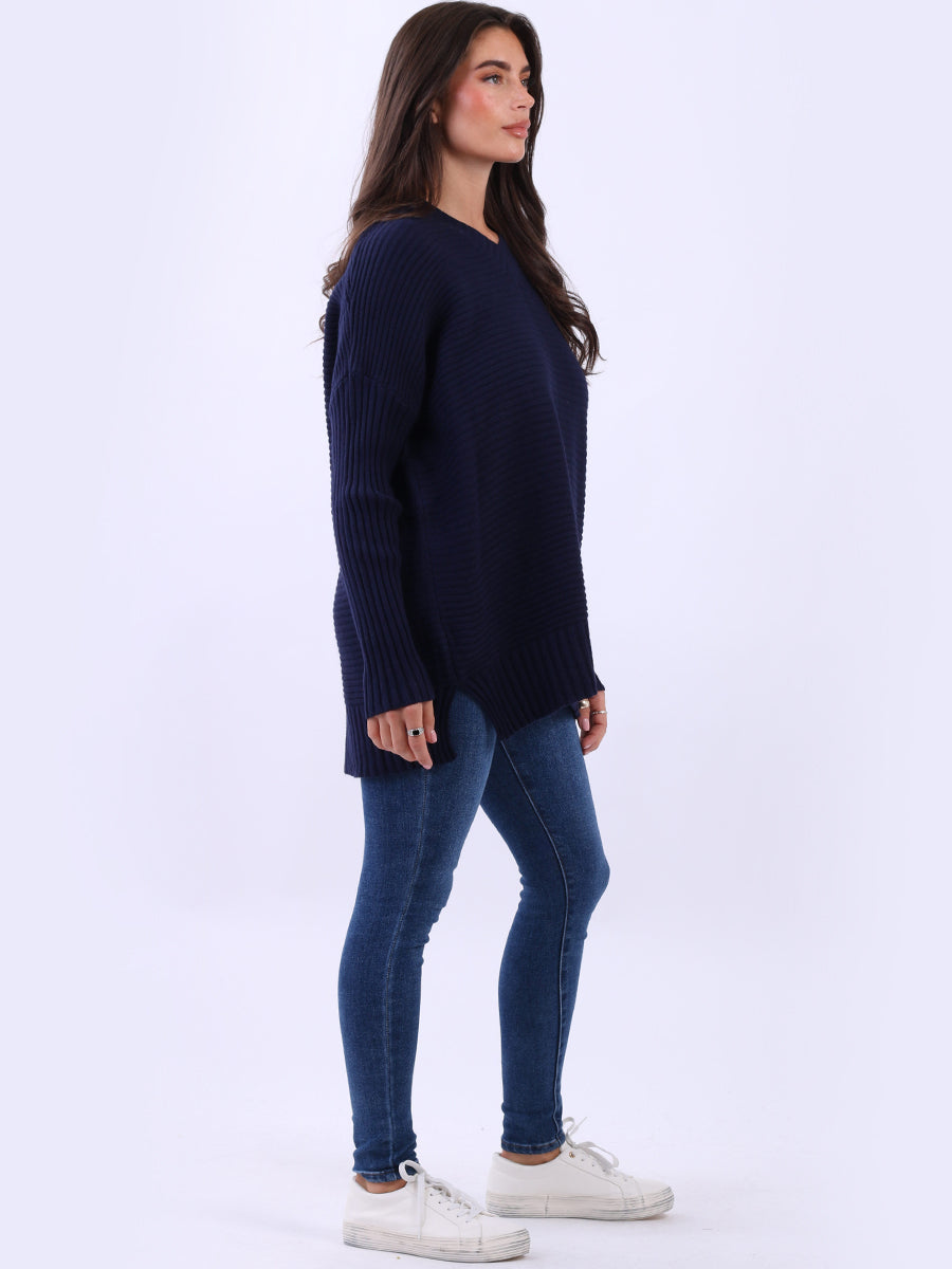 Women Baggy Knitted Plain Jumper