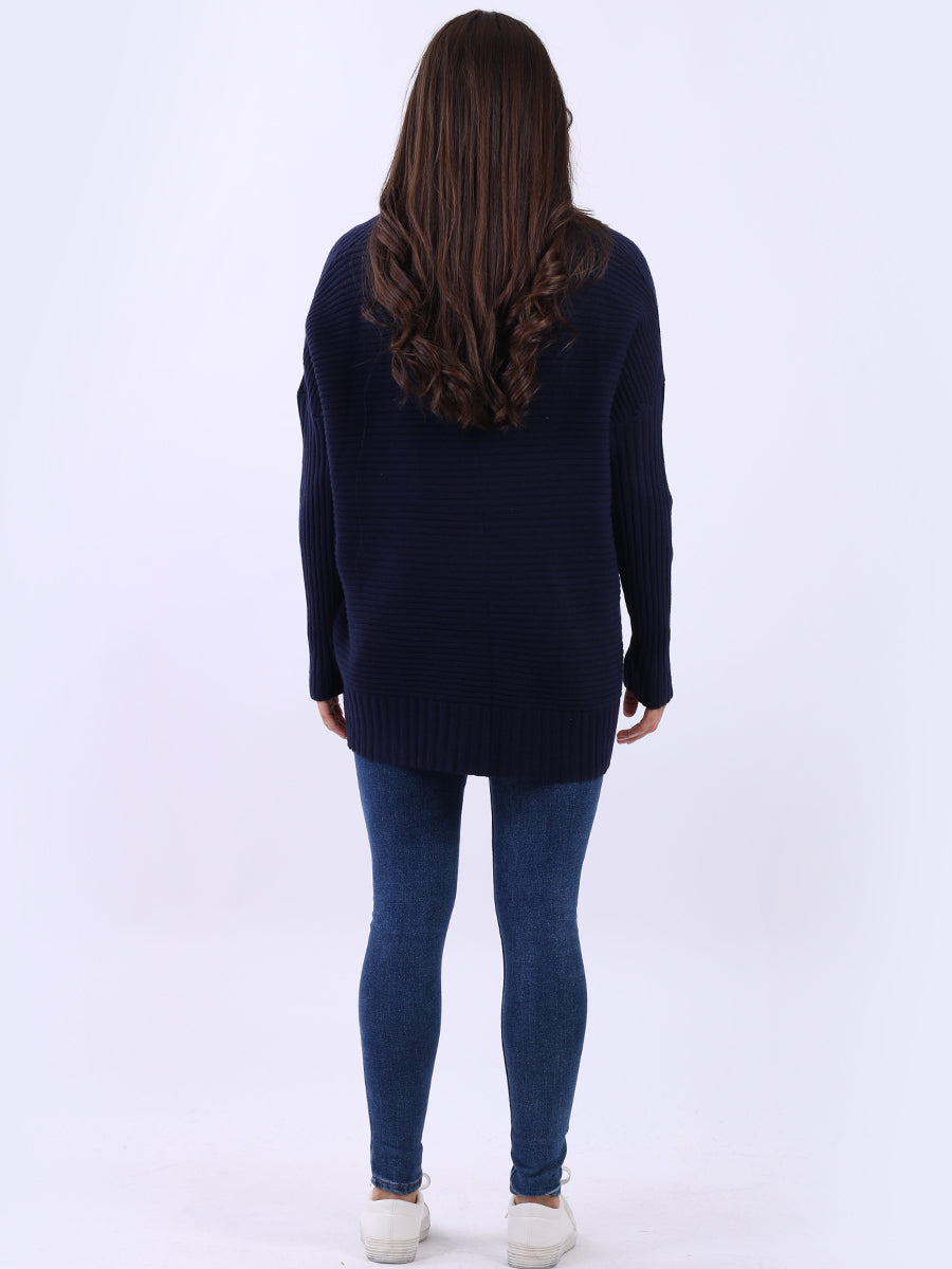 Women Baggy Knitted Plain Jumper