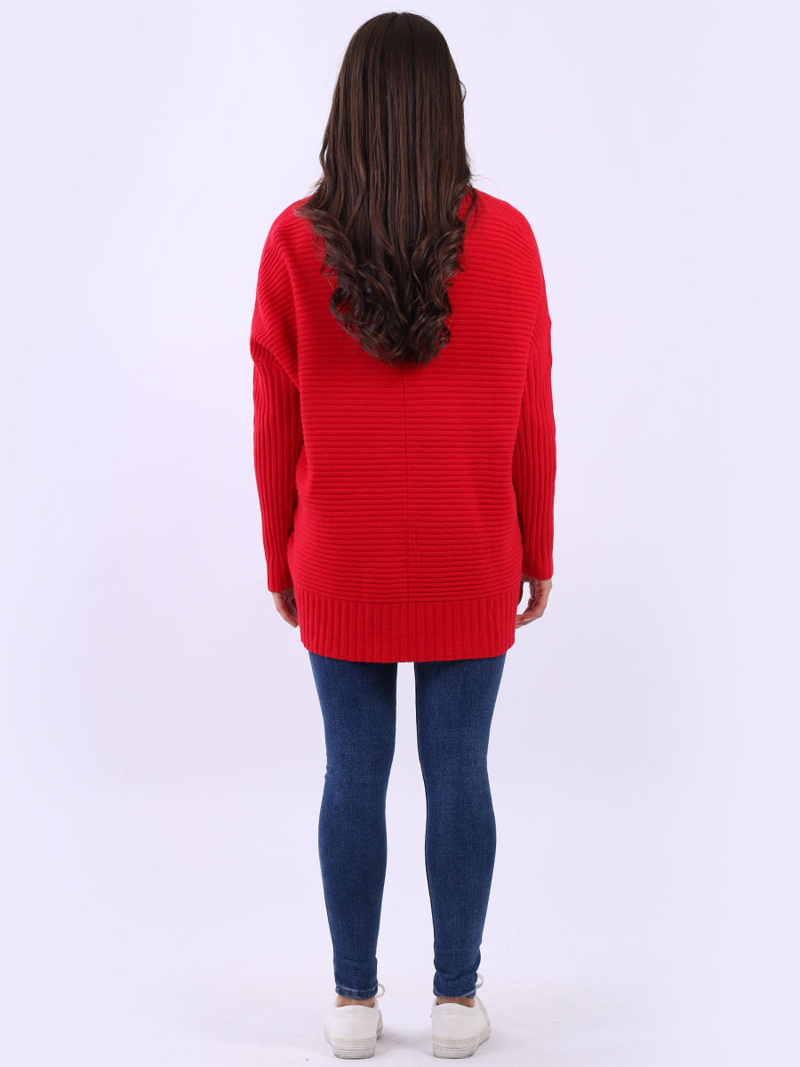 Women Baggy Knitted Plain Jumper