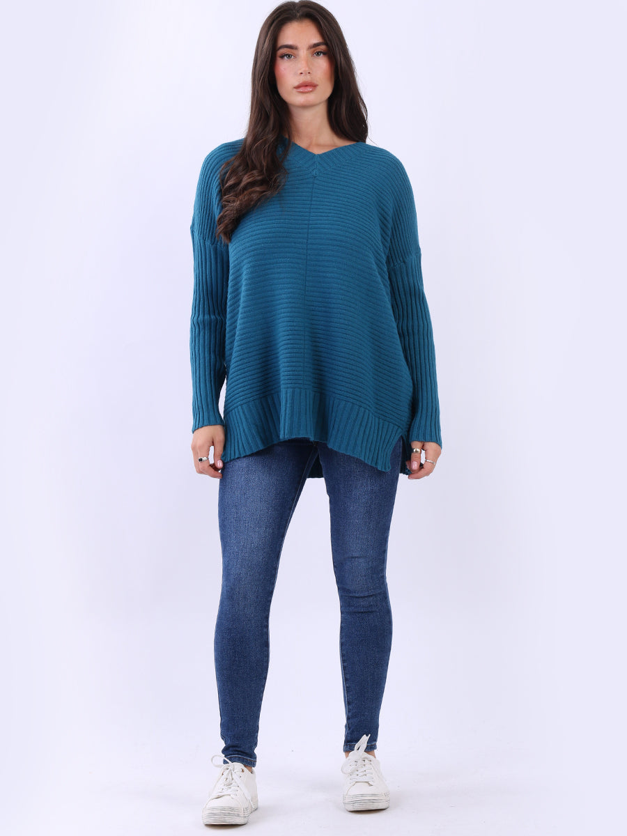 Women Baggy Knitted Plain Jumper