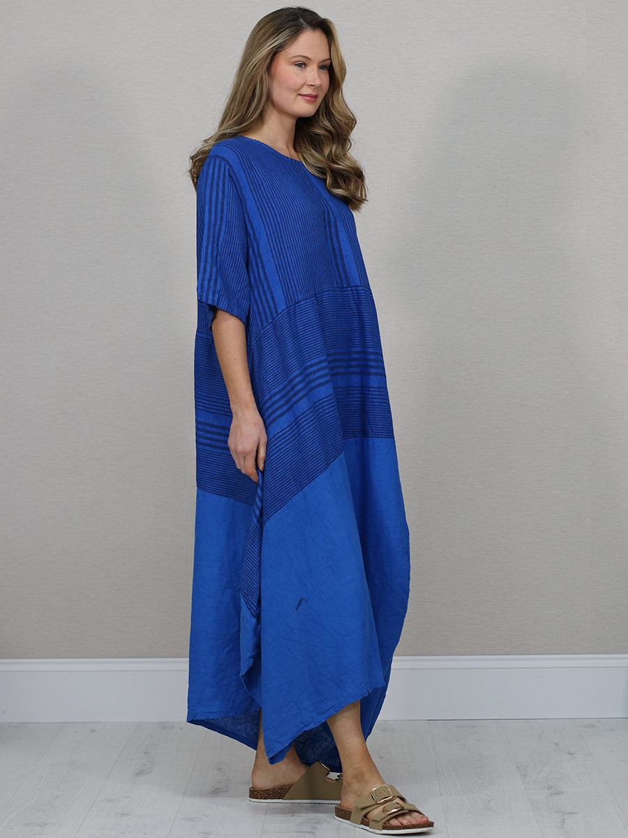 Italian Striped Linen Long Dress