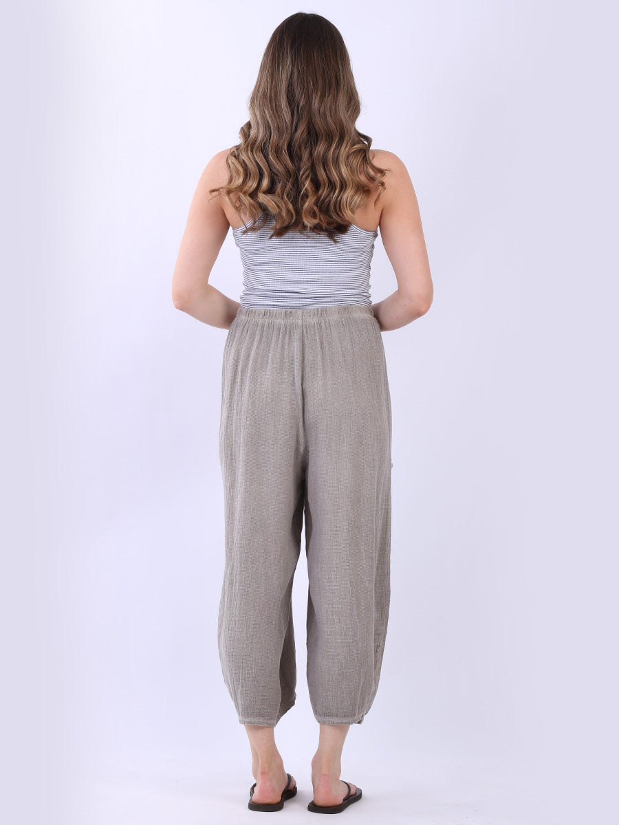 Wide Leg Vintage Washed Linen Culottes