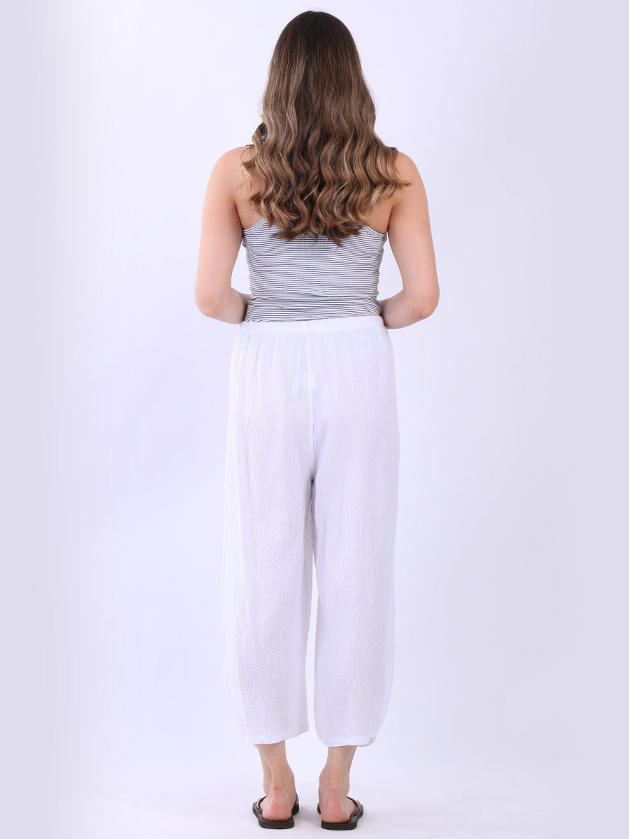 Wide Leg Vintage Washed Linen Culottes