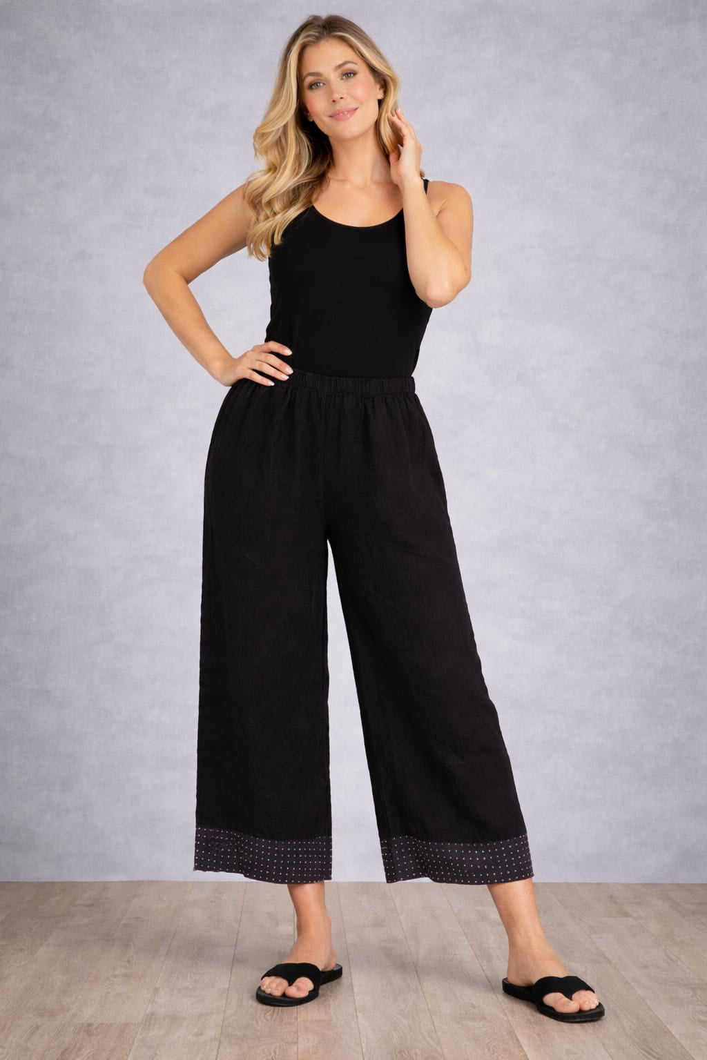 Women Linen Palazzo Black