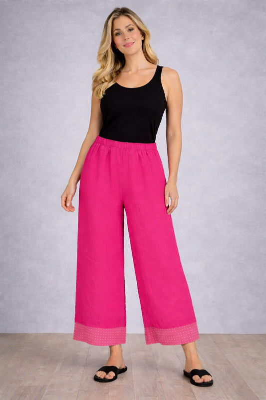 Women Linen Palazzo Fuchsia