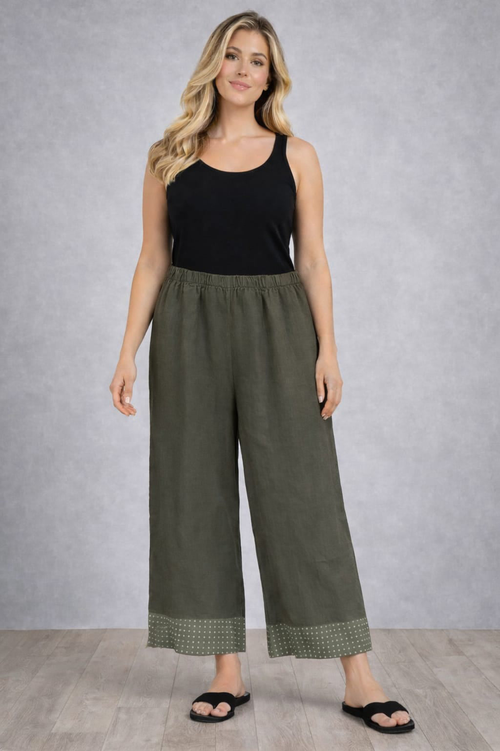 Women Linen Palazzo Khaki