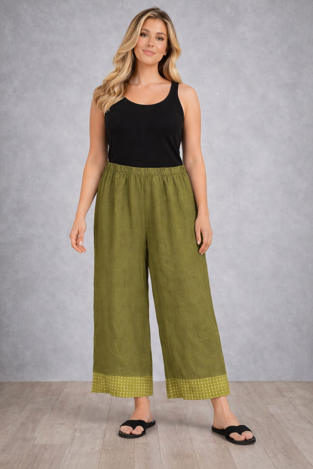 Women Linen Palazzo Olive