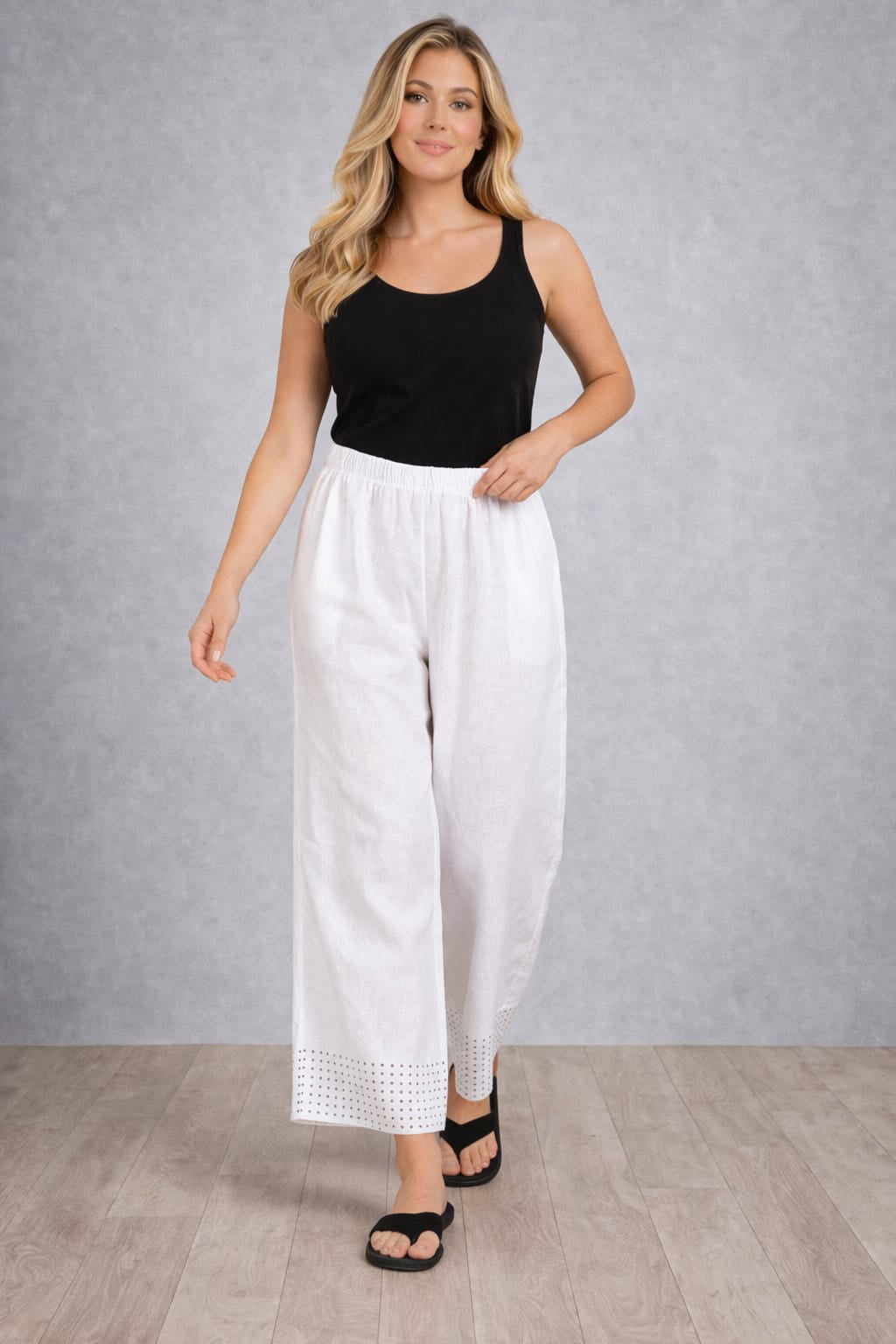 Women Linen Palazzo White