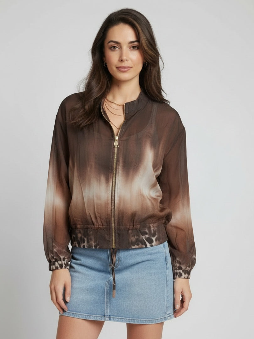 Italian Front Zip Up Crop Jacket