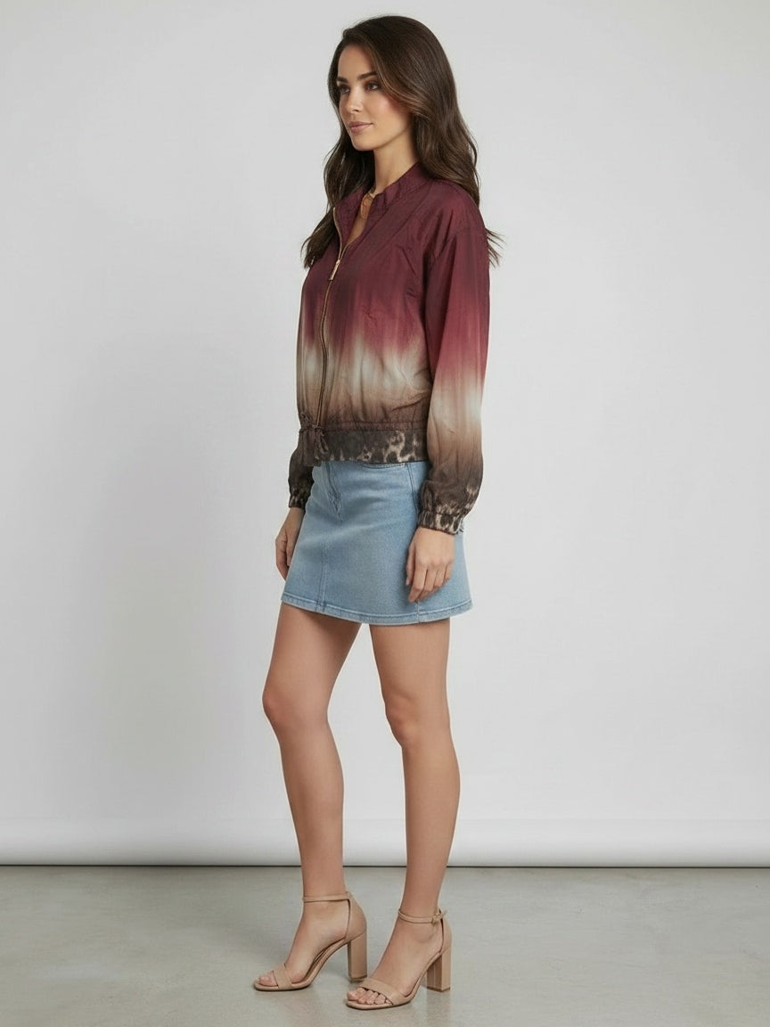 Italian Front Zip Up Crop Jacket