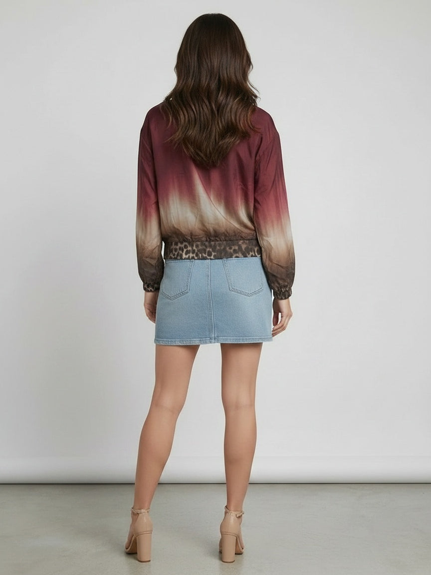 Italian Front Zip Up Crop Jacket