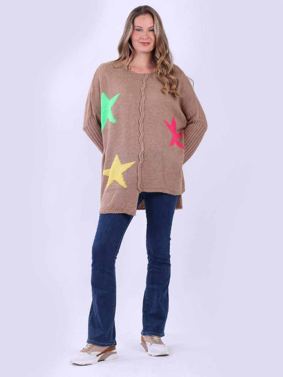 Plus Size Wool Knitted Star Jumper