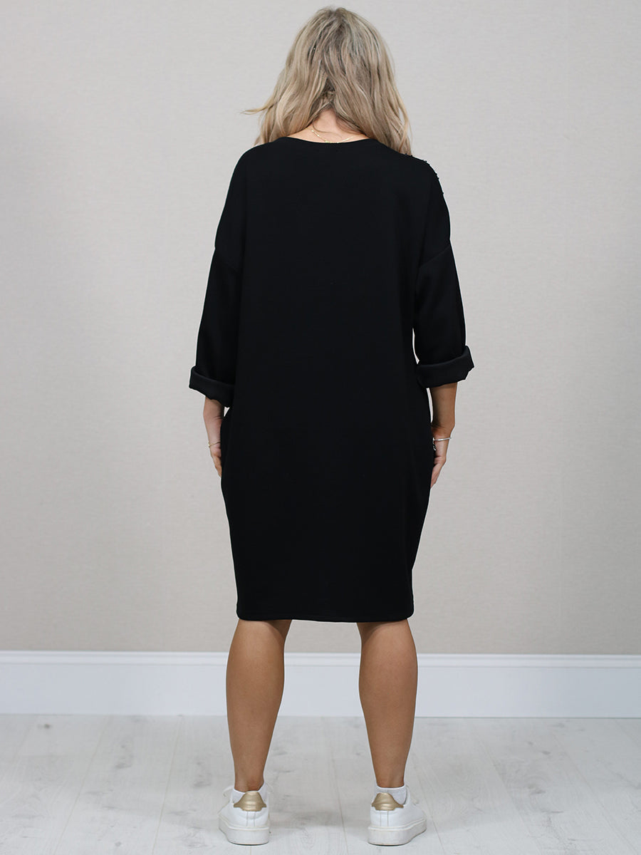 Plus Size Women Sequin Lagenlook Winter Dress