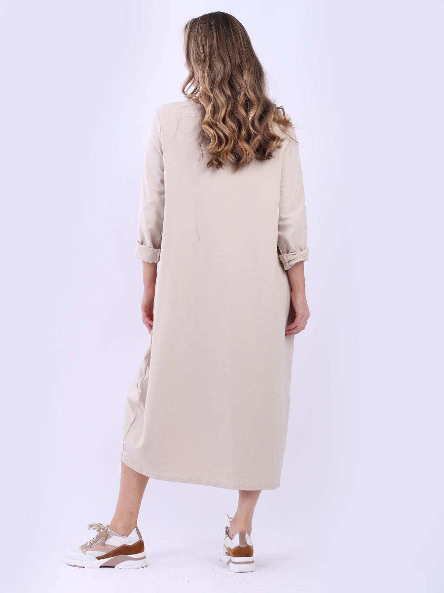 Plus Size Cotton Lagenlook Slouchy Dress