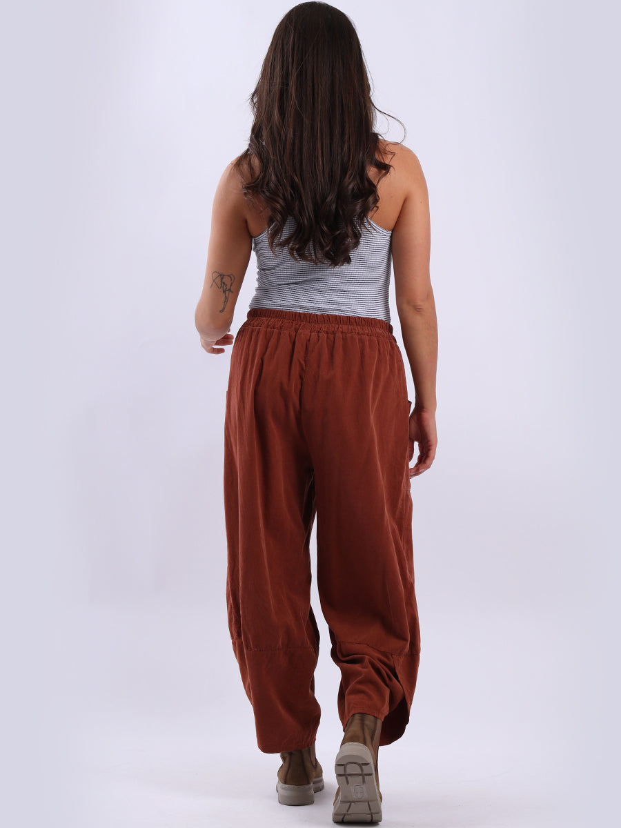 Women Solid Corduroy Cotton Trouser