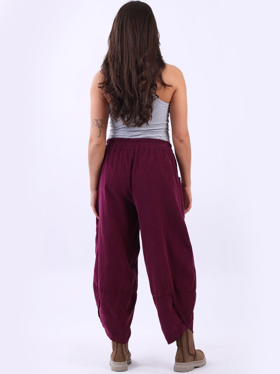 Women Solid Corduroy Cotton Trouser