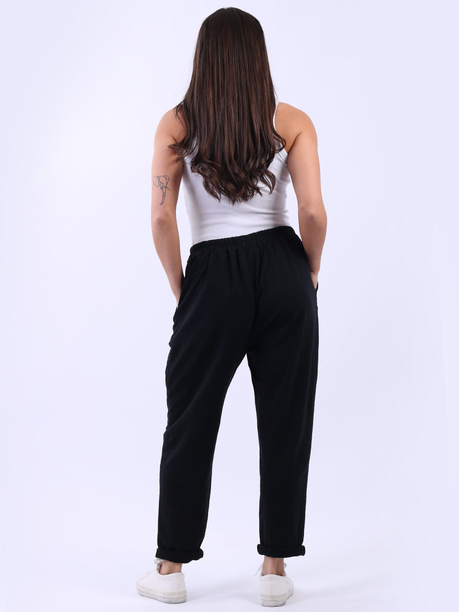 Women Solid Cotton Relaxed Fit Sweat Pant