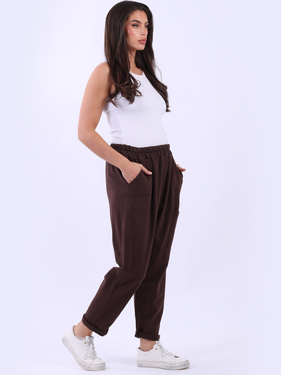 Women Solid Cotton Relaxed Fit Sweat Pant