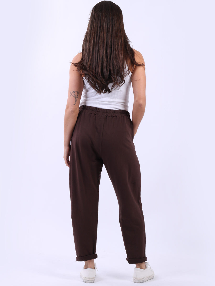 Women Solid Cotton Relaxed Fit Sweat Pant