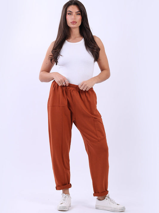 Women Solid Cotton Relaxed Fit Sweat Pant