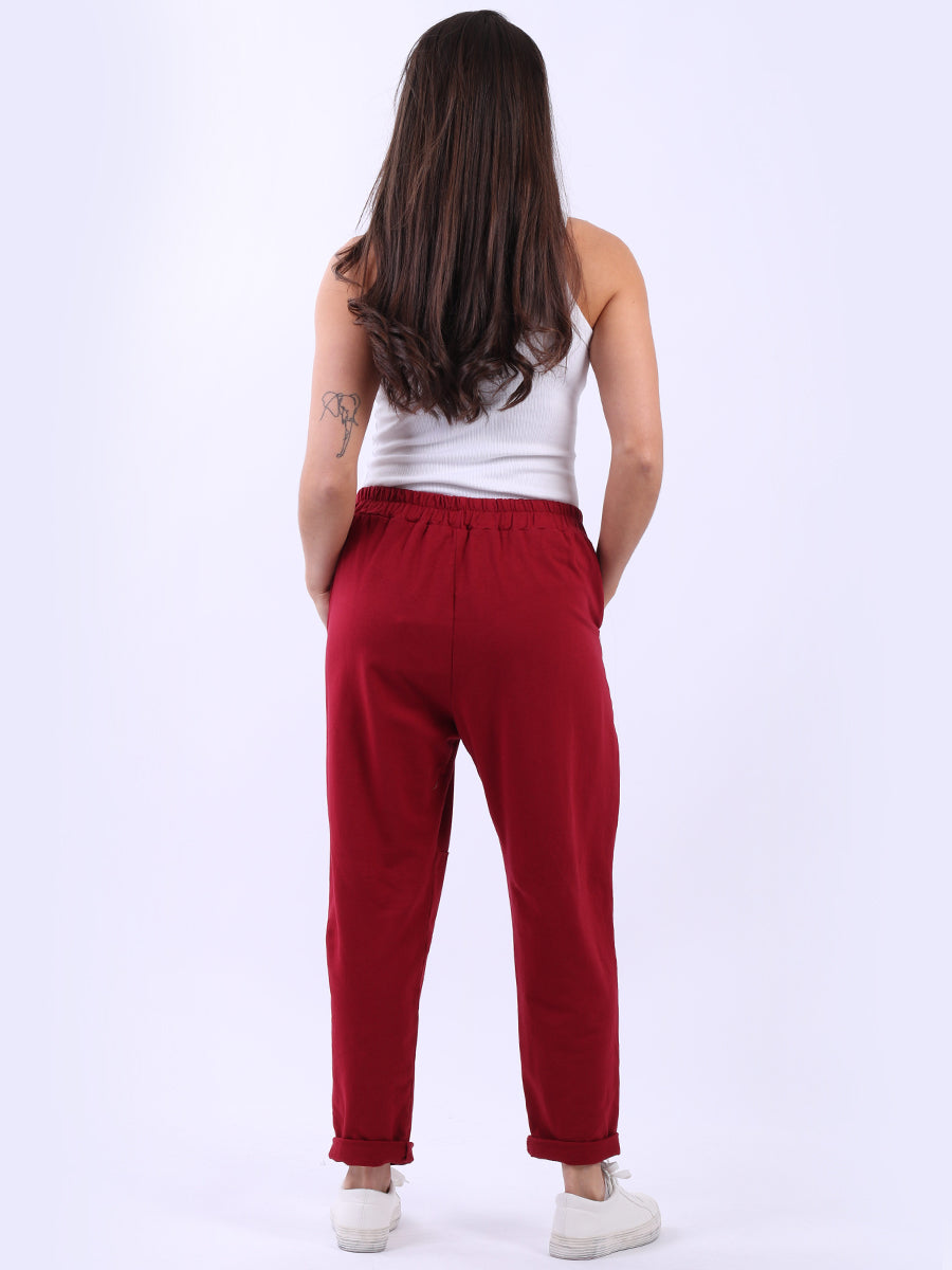 Women Solid Cotton Relaxed Fit Sweat Pant