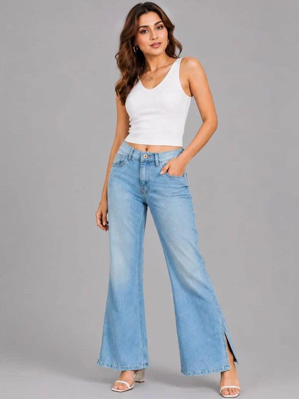 wide leg denim Jeans Light Denim