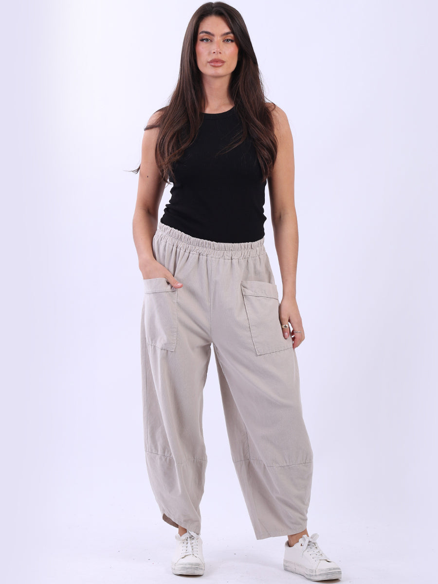 Women Solid Corduroy Cotton Trouser