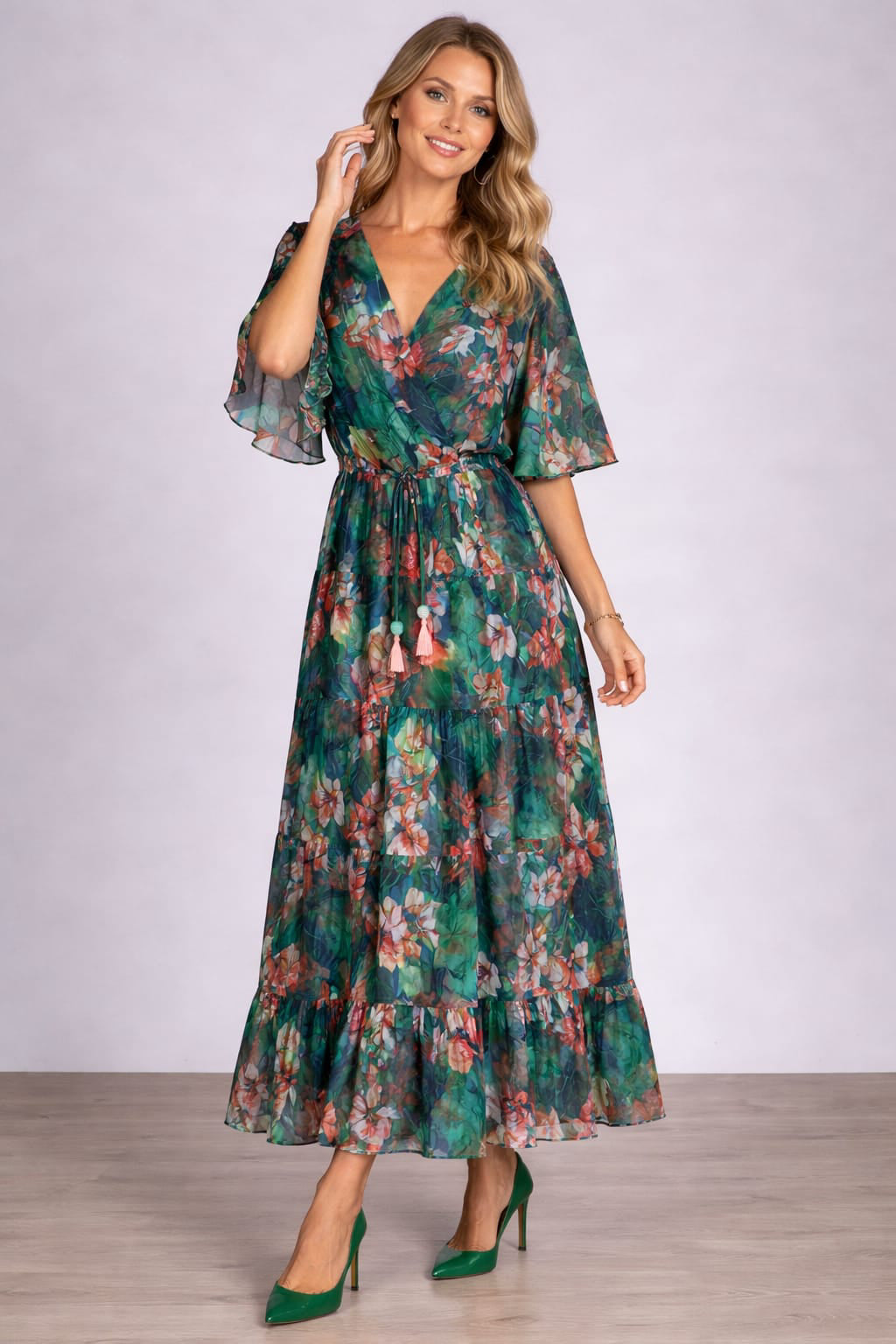 Boho Floral Maxi Green