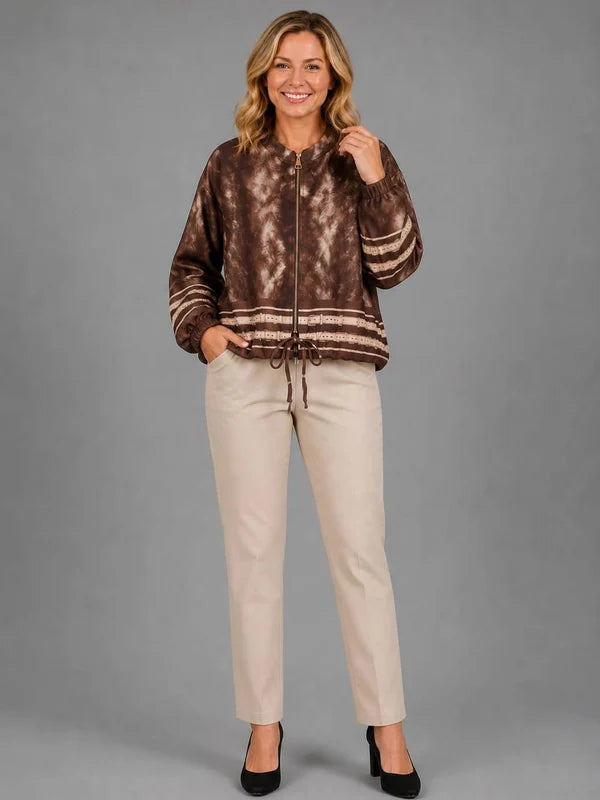 Leopard Crop Jacket Chocolate