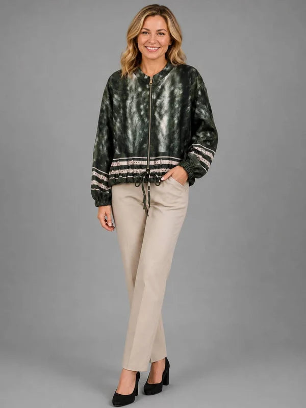 Leopard Crop Jacket Khaki