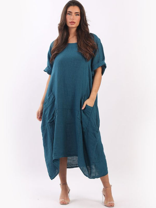 Plain Linen Lagenlook Dress