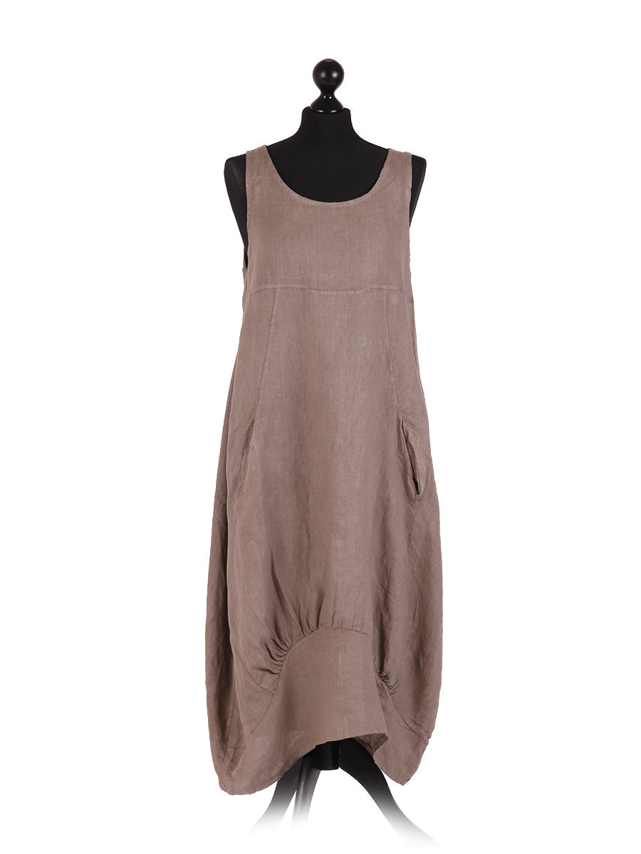 Ladies Linen Balloon Tank Dress